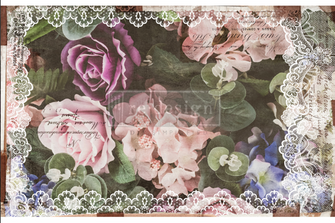 Redesign decoupage decor tissue paper dark lace floral misura 48,25 cm x 76,20 cm