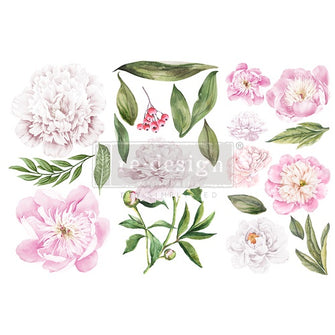 Redesign Décor Transfers® - Morning Peonies - misura 15,24 cm x 30,48 cm