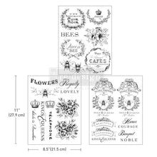 Middy Transfers® - French Labels - misura 21,5 x 27,9 cm.