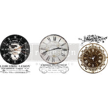 Decor Transfers® - vintage clocks - misura 21,6 x 28 cm