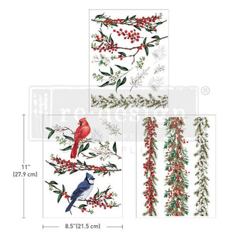 Decor Transfers® - Winterberry - misura 21,6 x 28 cm