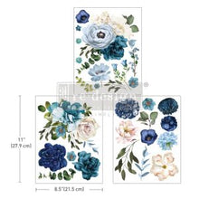 Middy Transfers® - Blue Wildflowers - misura 27,9 x 21,5 cm