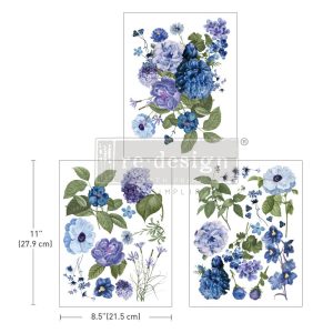 Middy Transfers® - Blue Gardens - misura 27,9 x 21,5 cm