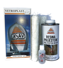 VETROPLAST - Kit Resina Poliestere con Tessuto di Vetro per Riparazioni