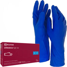 Guanto monouso in lattice senza polvere MM - AMBULANCE HIGH RISK BLUE