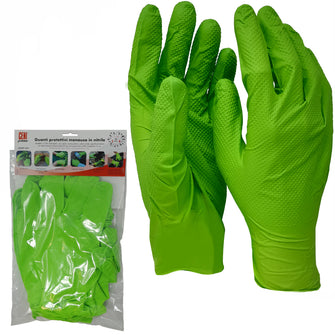 Guanto monouso in nitrile senza polvere MM - DIAMANTE colore VERDE 10 pezzi