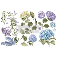 Decor transfer - mystic hydrangea - misura 15,24 x 30,48 cm